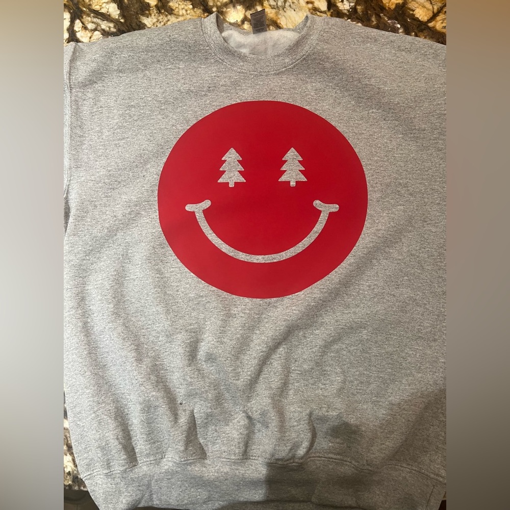 Christmas smiley face crewneck